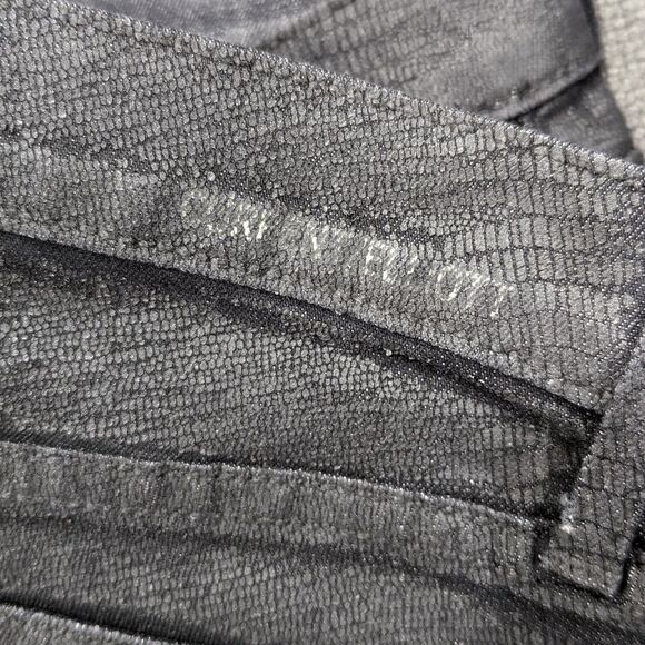Current/Elliot The Ankle Skinny Trucker Coated Textured Black Jeans Size 28 - Picture 10 of 10